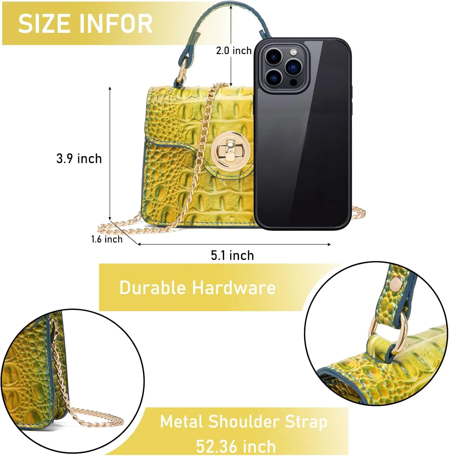 Chic Women Crocodile Leather bags Mini Top-Handle Clutch Compact Evening Bag Stylish Accessory for Essentials