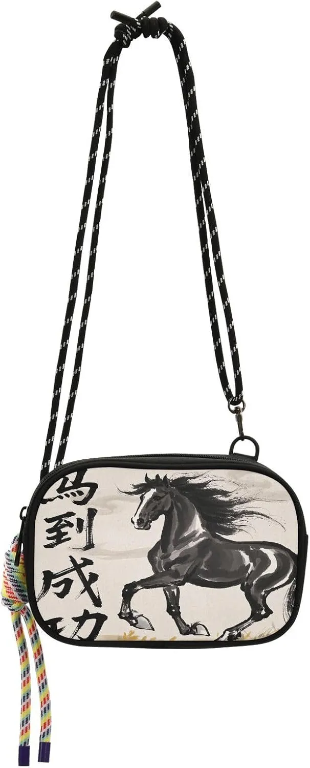 Chinese Character Cultural Quote Success Cute Crossbody Bags for Women Waterproof with Credit Card Slots Small Handbags Have a meal