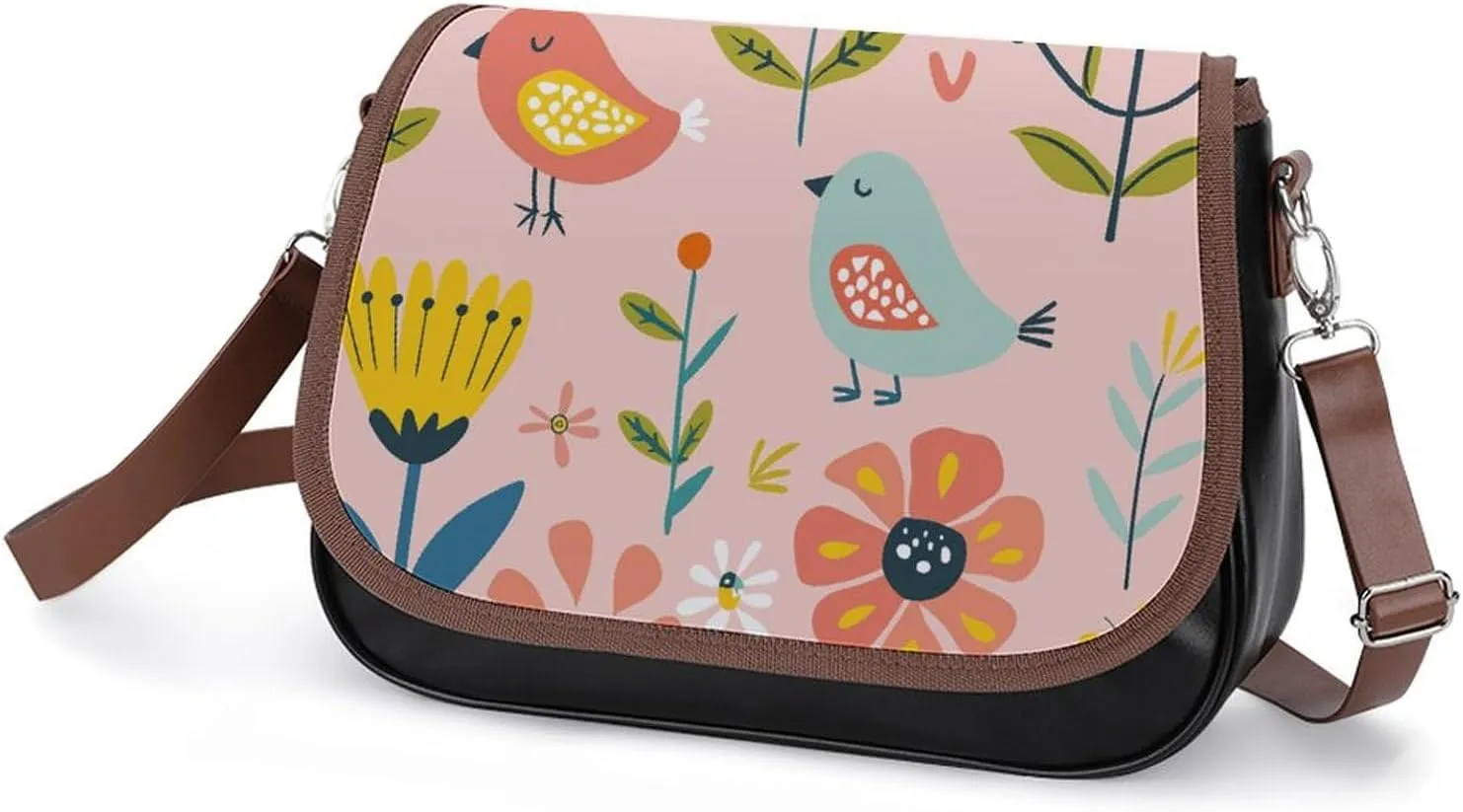 Chinese Style Landscape Crossbody Bags for Women Travel Shoulder Bag Small Leather Cross Body Handbags