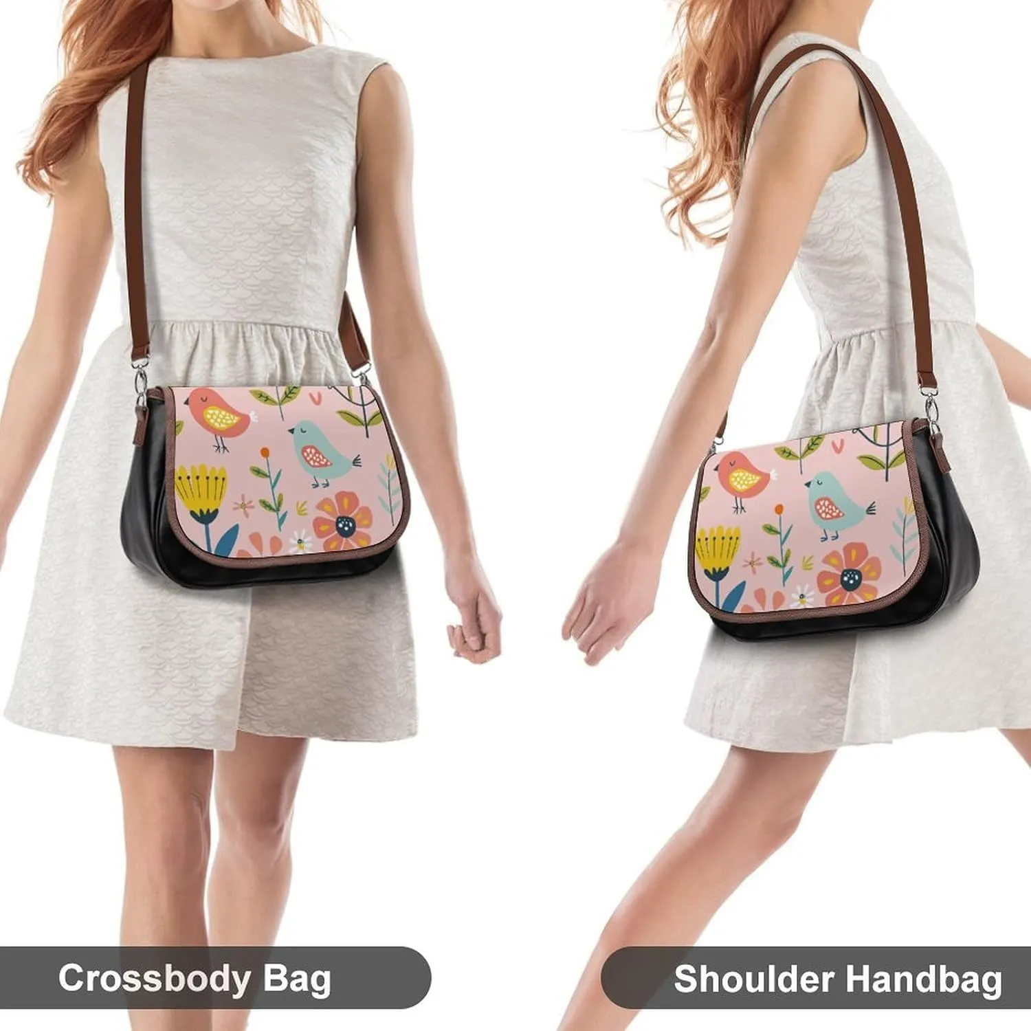 Chinese Style Landscape Crossbody Bags for Women Travel Shoulder Bag Small Leather Cross Body Handbags