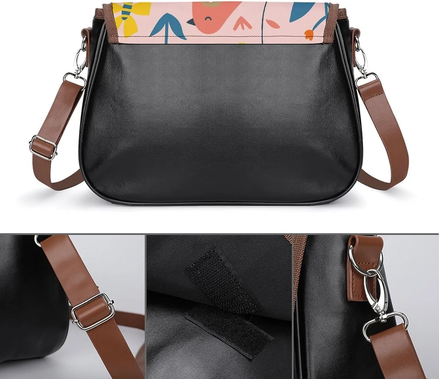 Chinese Style Landscape Crossbody Bags for Women Travel Shoulder Bag Small Leather Cross Body Handbags
