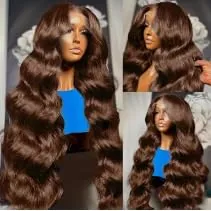 Chocolate Brown Lace Front Wig Human Hair Body Wave 200 Density Hd Lace Front Glueless Wigs Human Hair Pre Plucked 4# Colored Wigs 26inch