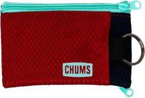 Chums Surfshorts Wallet - Lightweight Slim Wallet with RFID Blocking Card & Clear ID Window - Zippered, Minimalist Wallet w/Key Ring - Solid Colors
