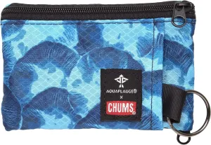 Chums Surfshorts Wallet - Lightweight Zippered Minimalist Wallet with Clear ID Window - Water Resistant with Key Ring