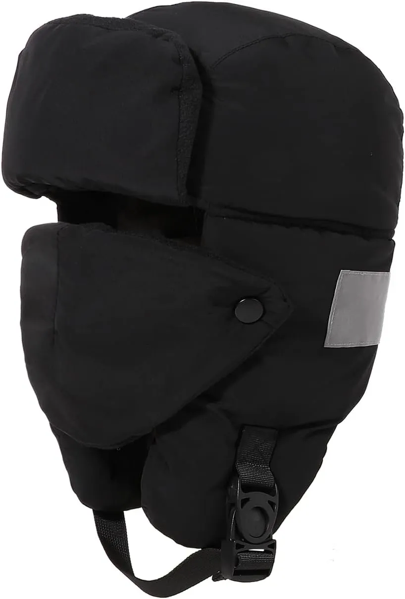 Clakllie Waterproof Trapper Hat with Earflaps Facemask Winter Ushanka Russian Eskimo Cap Warm Trooper Hats for Skiing