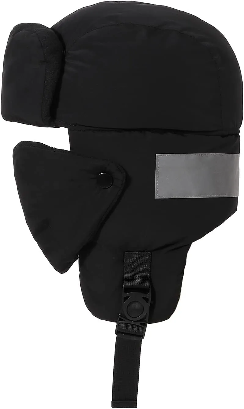 Clakllie Waterproof Trapper Hat with Earflaps Facemask Winter Ushanka Russian Eskimo Cap Warm Trooper Hats for Skiing