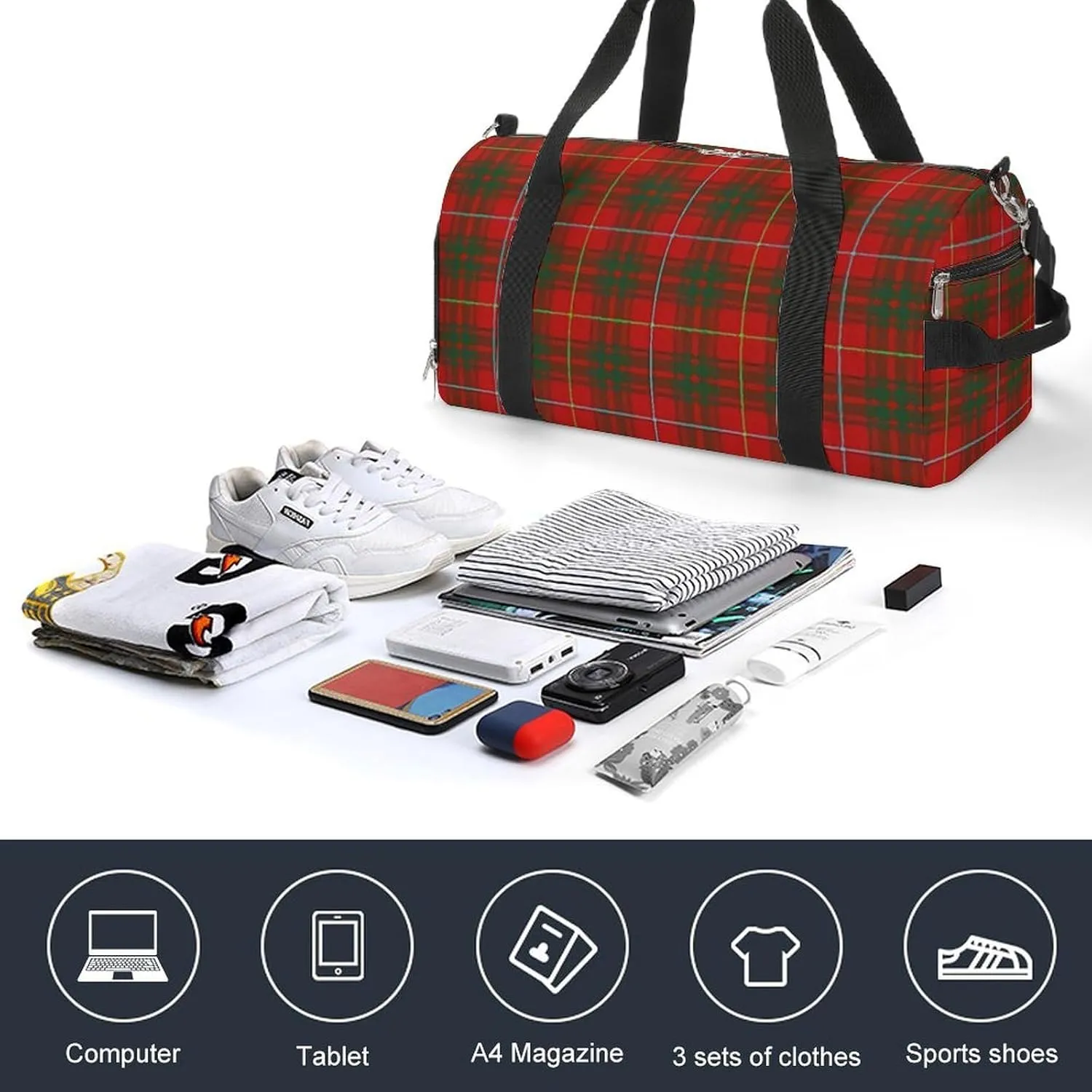 Clan MacArthur Arthur Portable Large Capacity Fully Printed Fitness Bag Unisex