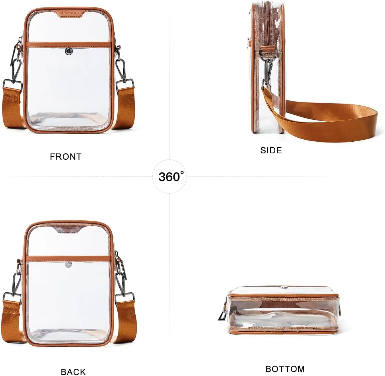 Clear bags Stadium Approved Crossbody Sling Bag Fanny Pack Backpack Purses for Women Men Belt bag for stadium events