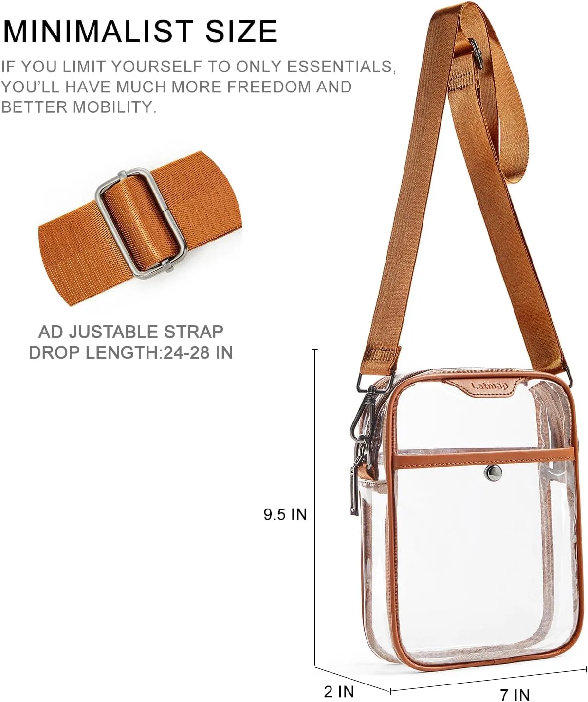 Clear bags Stadium Approved Crossbody Sling Bag Fanny Pack Backpack Purses for Women Men Belt bag for stadium events