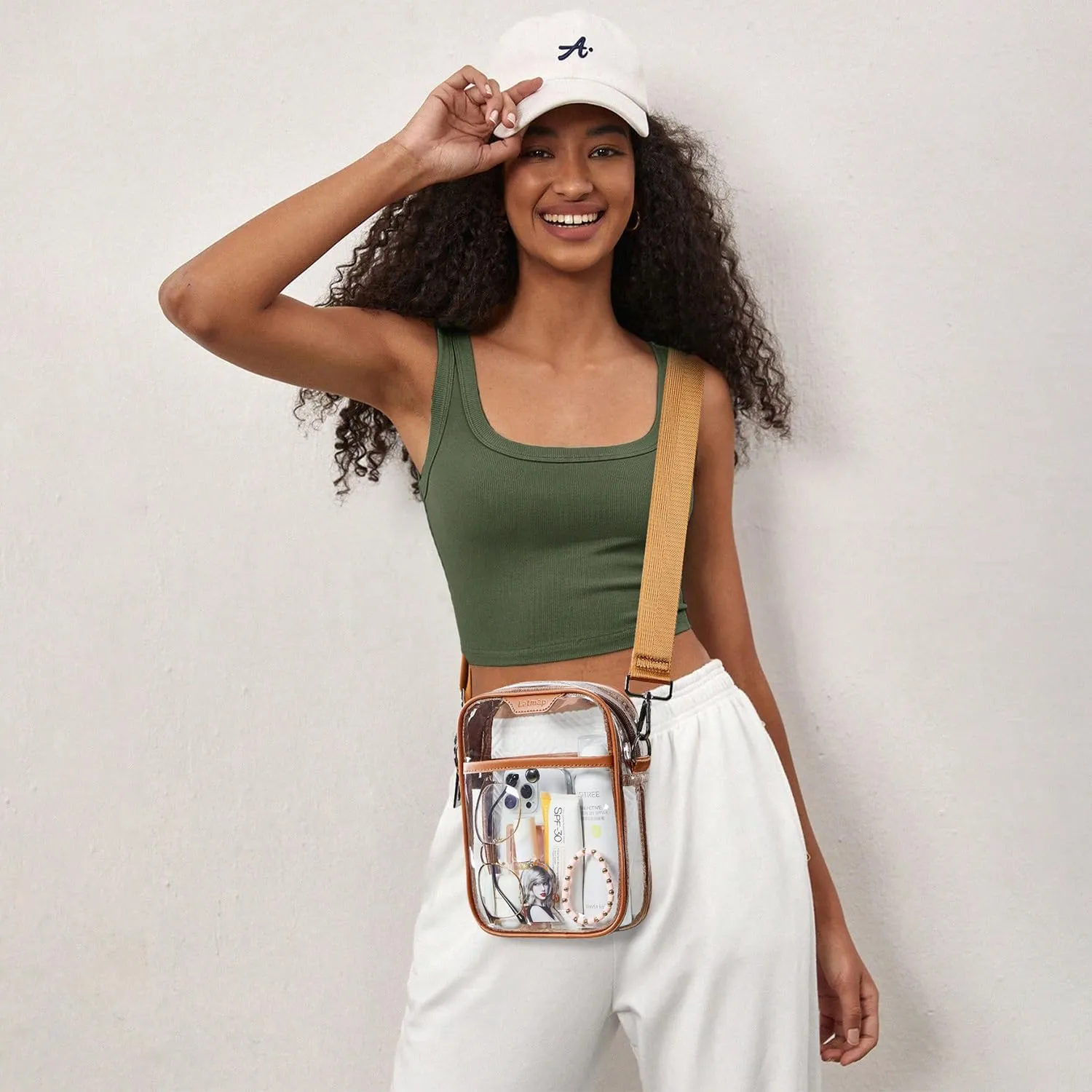 Clear bags Stadium Approved Crossbody Sling Bag Fanny Pack Backpack Purses for Women Men Belt bag for stadium events