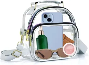 Clear Crossbody Bag, Clear Bag for Stadium Transparent Bag Clear Purse for Concerts Sports Festivals