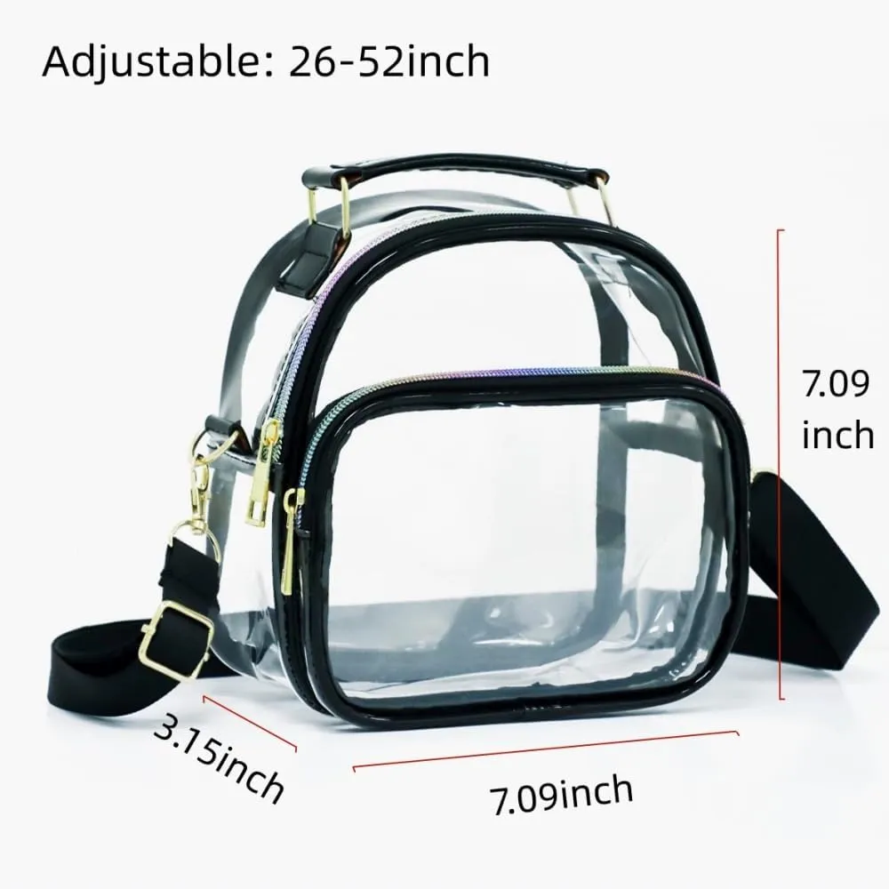 Clear Crossbody Bag, Clear Bag for Stadium Transparent Bag Clear Purse for Concerts Sports Festivals