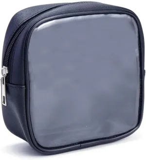 Clear Makeup Bag Travel Cosmetic Case Transparent Toiletry Bag with Zipper, Portable Make Up Organizer Traveling Compact Car Bag for Essentials (Black)