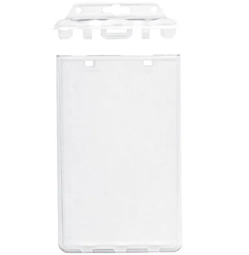 Clear Permanent Lockable Portrait ID Card Holders CH-IDCW409 - Pkt 50