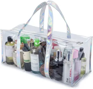 Clear Stadium Transparent Tote Large Beach Bag With Zipper for Women - Shopping and Carry