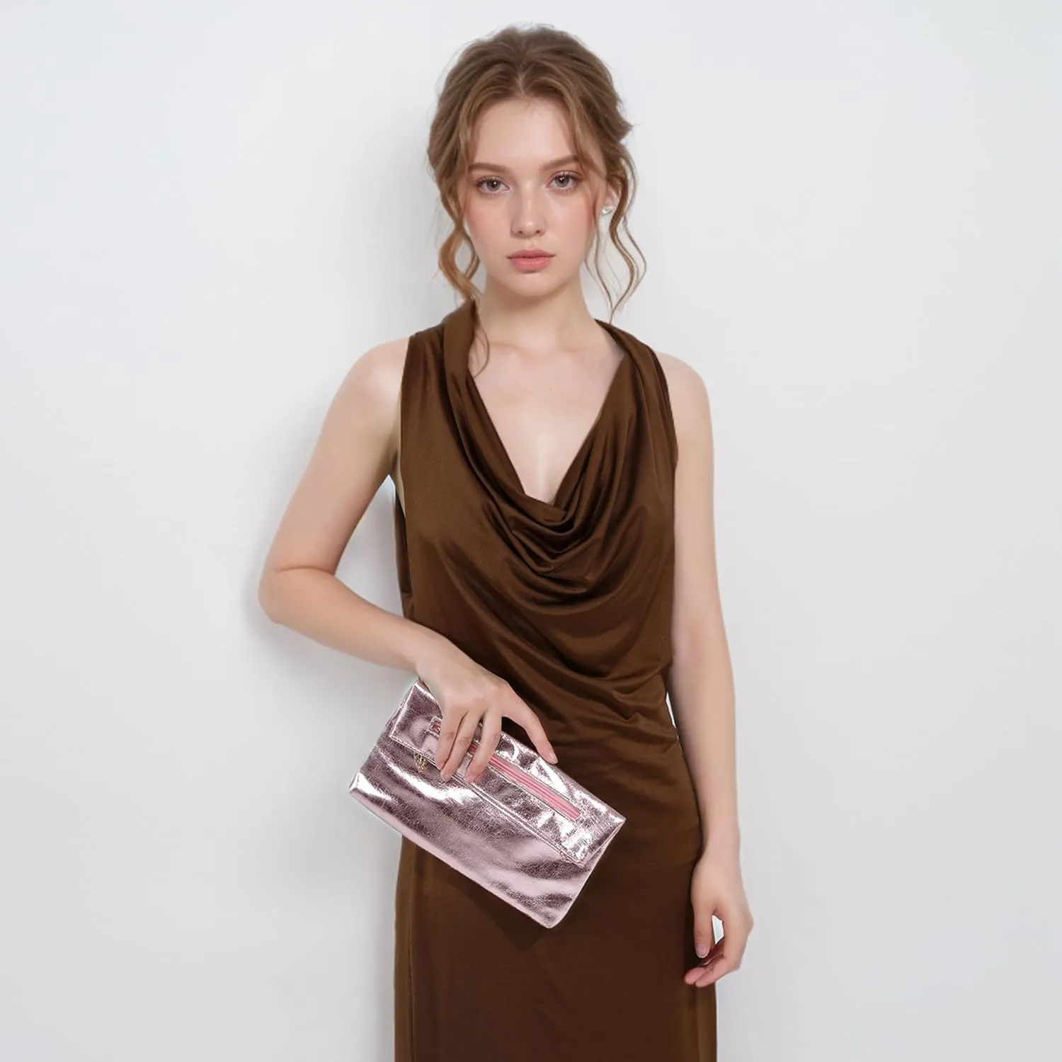 Clutch Purse for Women - PU Leather Evening Bag Crossbody Handbag for Party Prom Wedding