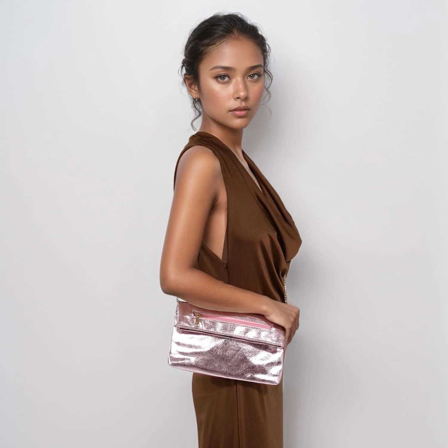 Clutch Purse for Women - PU Leather Evening Bag Crossbody Handbag for Party Prom Wedding