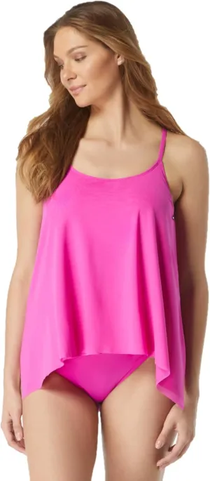 COCO REEF Current Bra Sized Mesh Layer Underwire Tankini Top — Women's Swim Suit Top