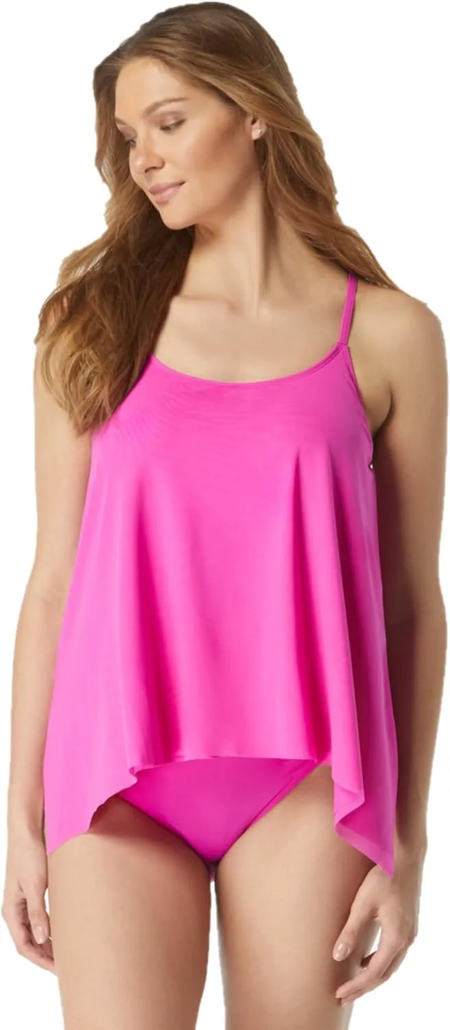 COCO REEF Current Bra Sized Mesh Layer Underwire Tankini Top — Women's Swim Suit Top
