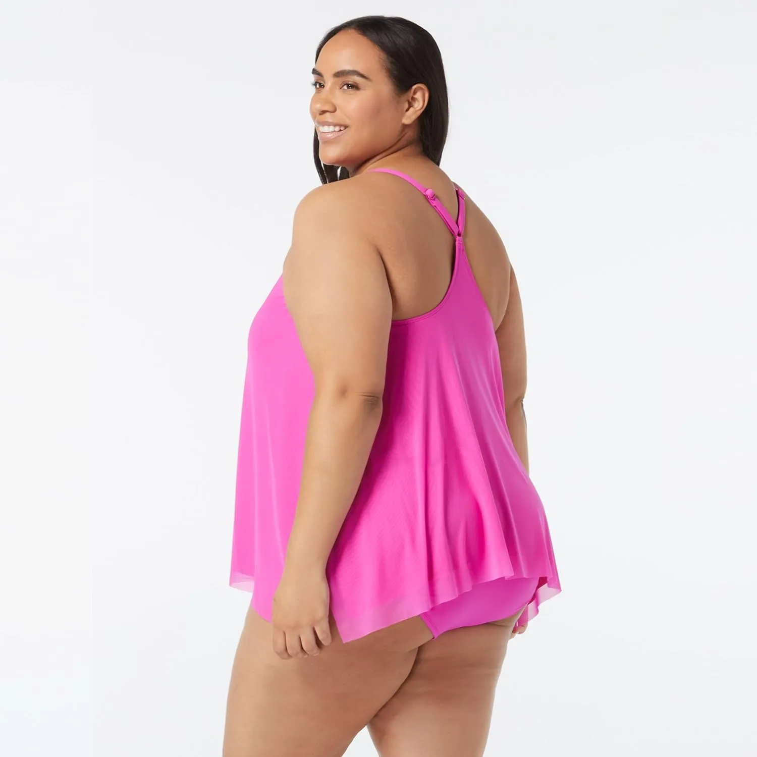 COCO REEF Current Bra Sized Mesh Layer Underwire Tankini Top — Women's Swim Suit Top