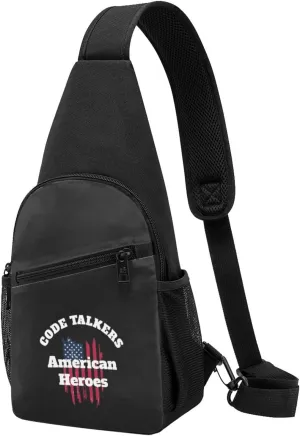 Code Talkers American Heroes Unisex Chest Bag Lightweight Crossbody Shoulder Bag Travel Pocket