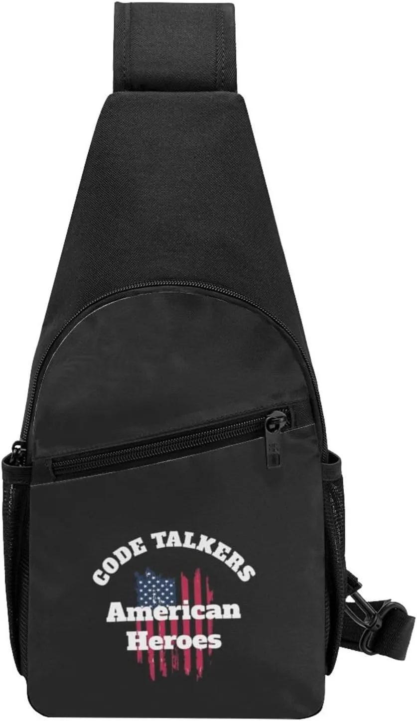 Code Talkers American Heroes Unisex Chest Bag Lightweight Crossbody Shoulder Bag Travel Pocket