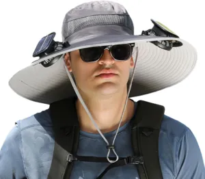 Colitt - Fishing Hat with Built in Fan, Wide Brim Solar Fan Outdoor Fishing, 2025 Ultralight Uv Protection Solar Fan Sun Hat