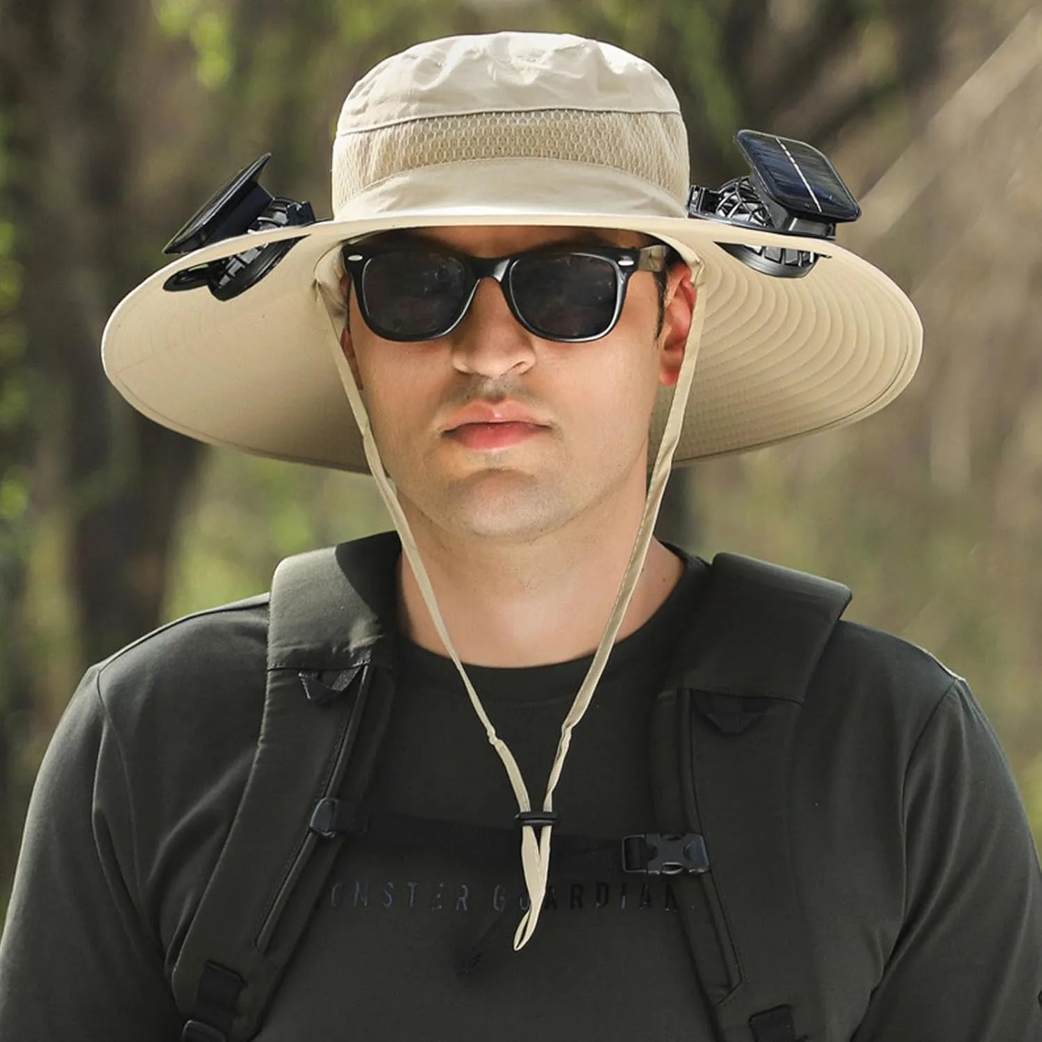 Colitt - Fishing Hat with Built in Fan, Wide Brim Solar Fan Outdoor Fishing, 2025 Ultralight Uv Protection Solar Fan Sun Hat