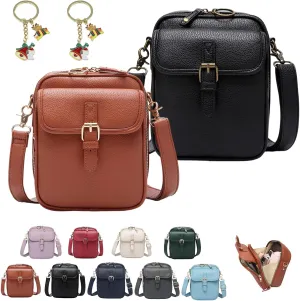 Collaboraten1 Crossbody Leather Bag, 2025 New Vintage Double Layer Urvashi Crossbody Leather Bag for Women
