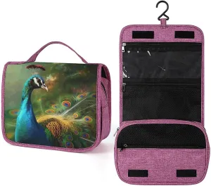 Colorful Peacock Travel Toiletry Bag for Women,Hanging Toiletry Organizer with Hook, Makeup Bag Travel Organizer for Shampoo,Toiletriesl