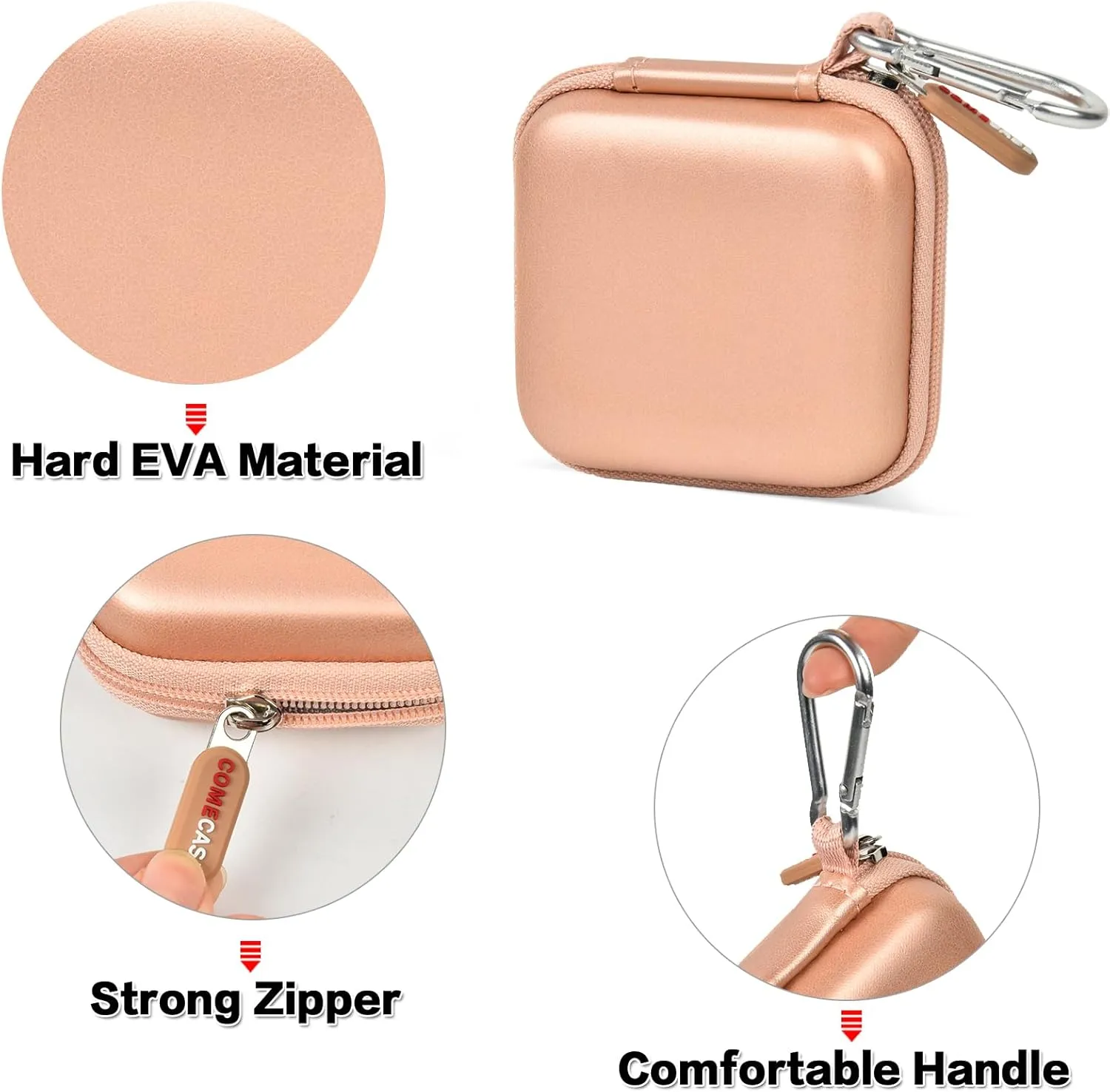 Comecase Card Reader Scanner Case, Hard Carrying Bag Holder Fits Square A-SKU-0485 Contactless and Chip Reader with USB Charge Cable for EMV Cards/Apple Pay/Android Pay/More