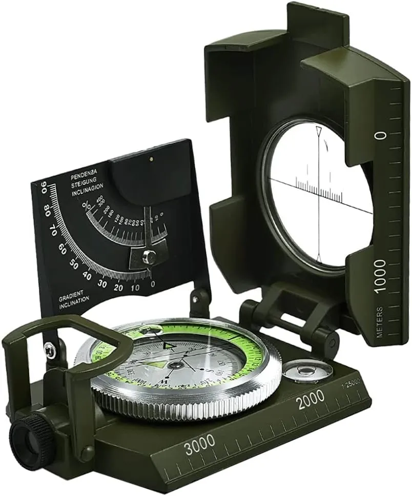 Compass Metal Sighting Multifunction Compass for Navigation Hiking Camping Climbing Outdoor Activities