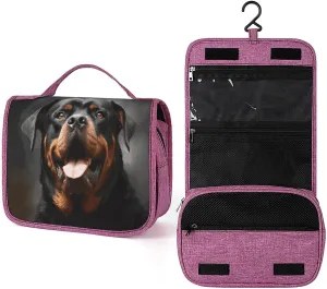 Cool Rottweiler Dog Art Travel Toiletry Bag for Women,Hanging Toiletry Organizer with Hook, Makeup Bag Travel Organizer for Shampoo,Toiletriesl