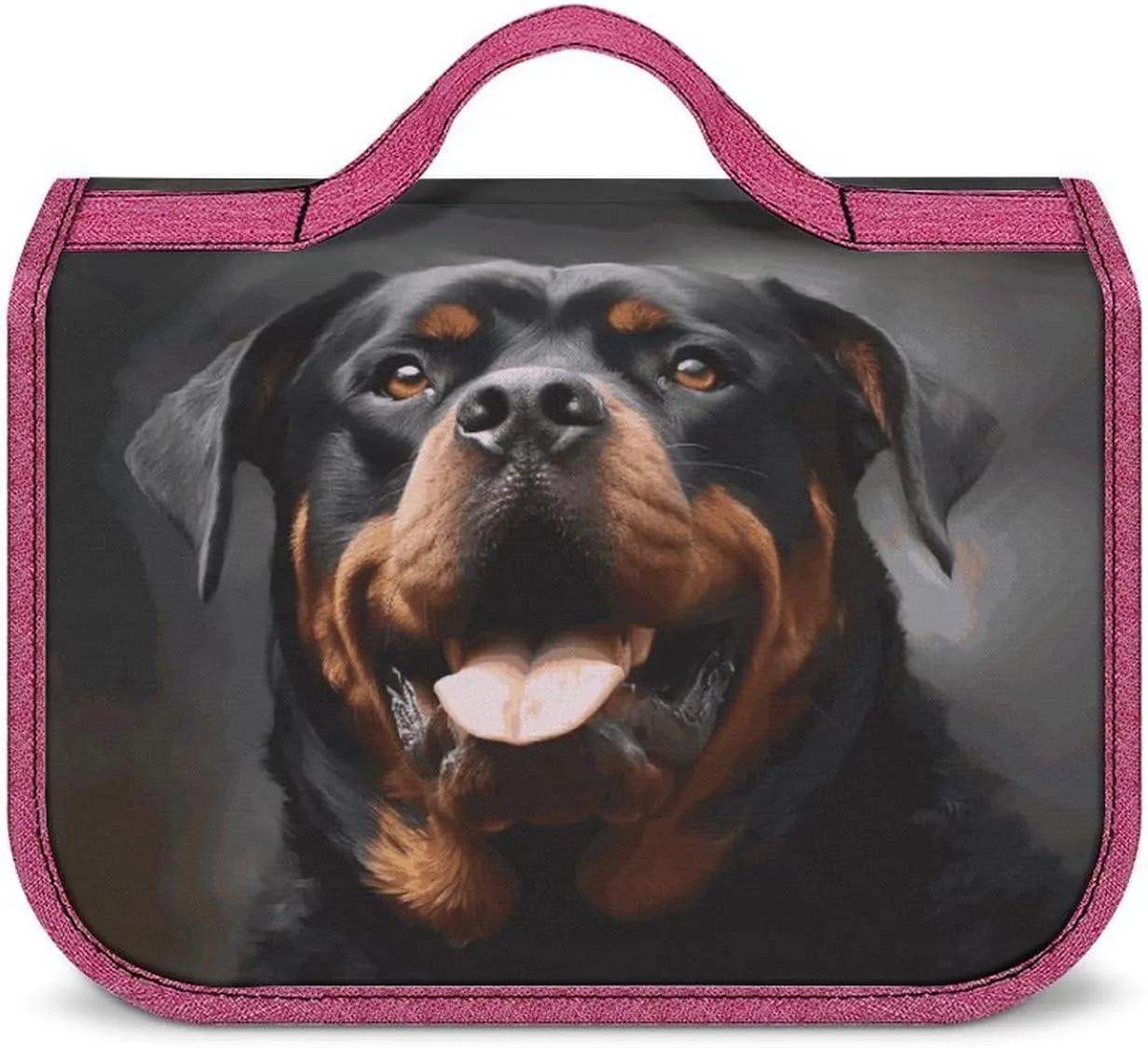 Cool Rottweiler Dog Art Travel Toiletry Bag for Women,Hanging Toiletry Organizer with Hook, Makeup Bag Travel Organizer for Shampoo,Toiletriesl