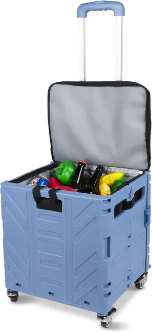 Cooler Bag Wheeled，Large Insulated Rolling Cooler Collapsible Leakproof Portable Hard Framed Ice Packs for Camping Picnic Beach Travel