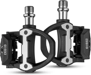 Corki Cycles Road Bike Pedals Bicycle Clipless Pedals Lightweight Nylon with Chrome-Moly Spindle