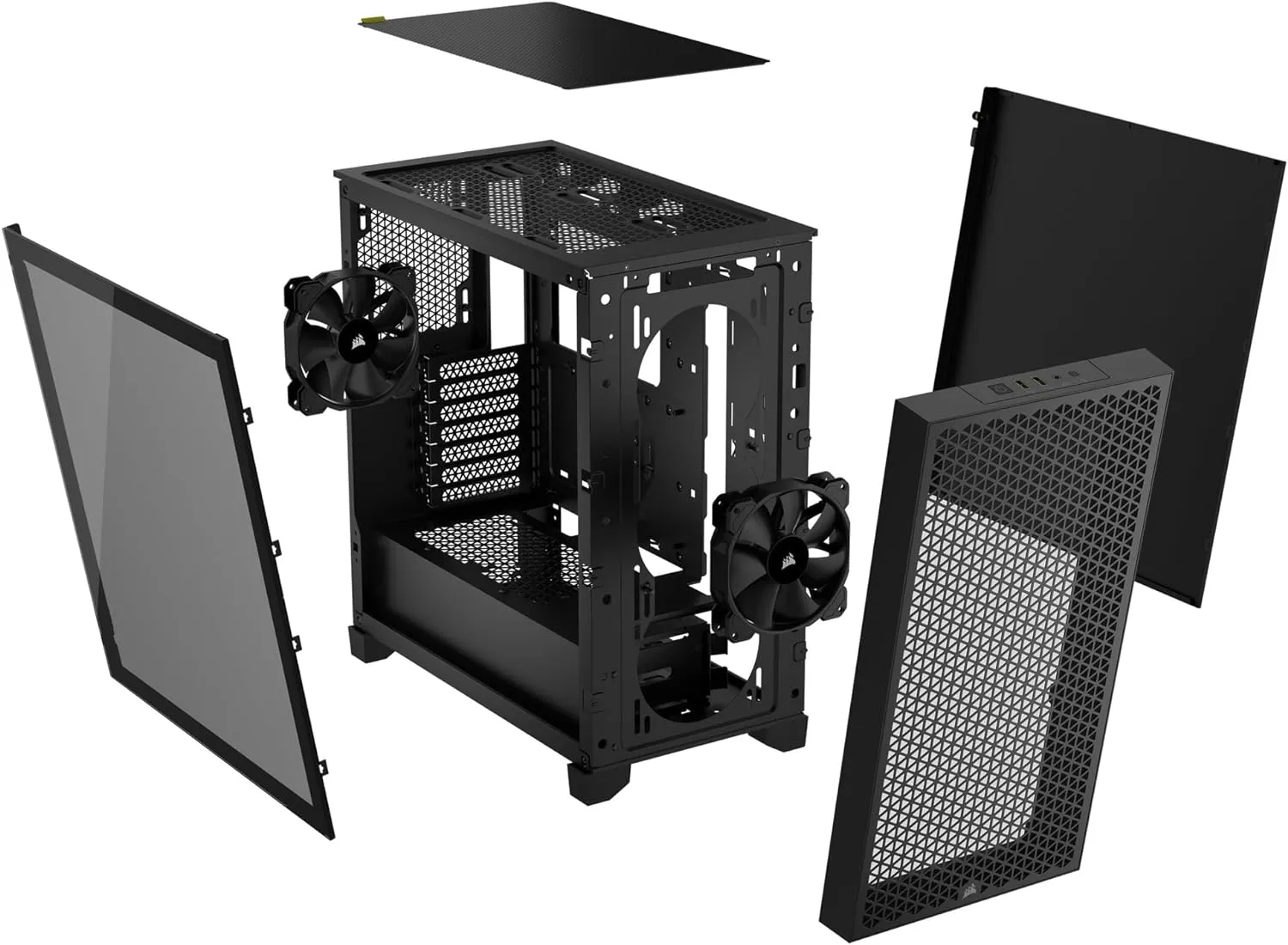 Corsair 3000D AIRFLOW Mid-Tower PC Case – 3-Pin Fans – Four-Slot GPU Support – Fits up to 8x 120mm Fans – High-Airflow Design – Black