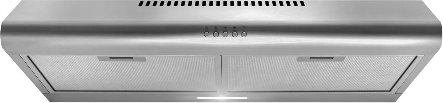 COSMO COS-5MU30 30 in. Delta Collection Ducted Under Cabinet Range Hood, Button Controls, Reusable Filters, LED Lights, Stainless Steel