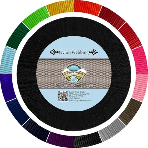 Country Brook Design - 1 1/2 Inch Heavy Duty 100% Real Nylon Webbing - 20  Vibrant Colors