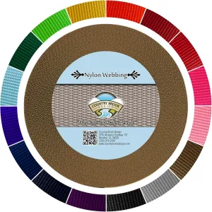 Country Brook Design - 1 1/2 Inch Heavy Duty 100% Real Nylon Webbing - 20  Vibrant Colors