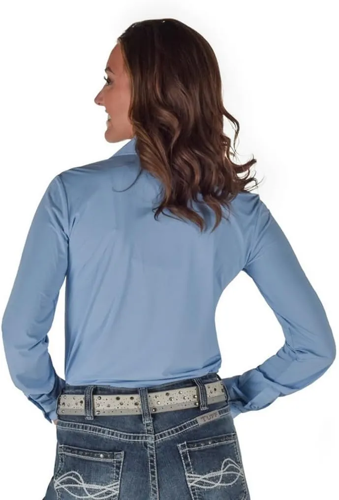 Cowgirl Tuff Western Shirt Womens L/S Lightweight Light Blue 100794