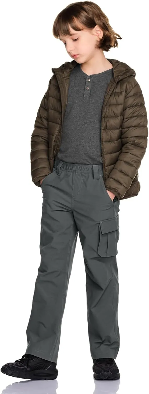 CQR Kids Youth Hiking Cargo Pants, UPF50  Quick Dry Outdoor Camping Pants
