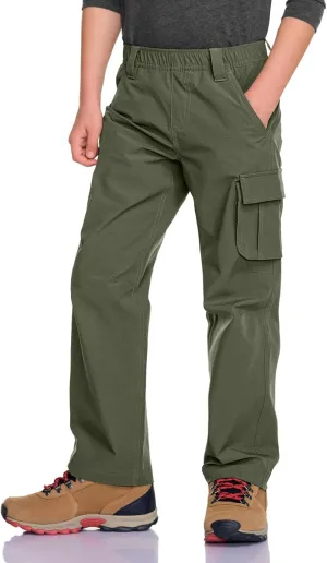 CQR Kids Youth Hiking Cargo Pants, UPF50  Quick Dry Outdoor Camping Pants