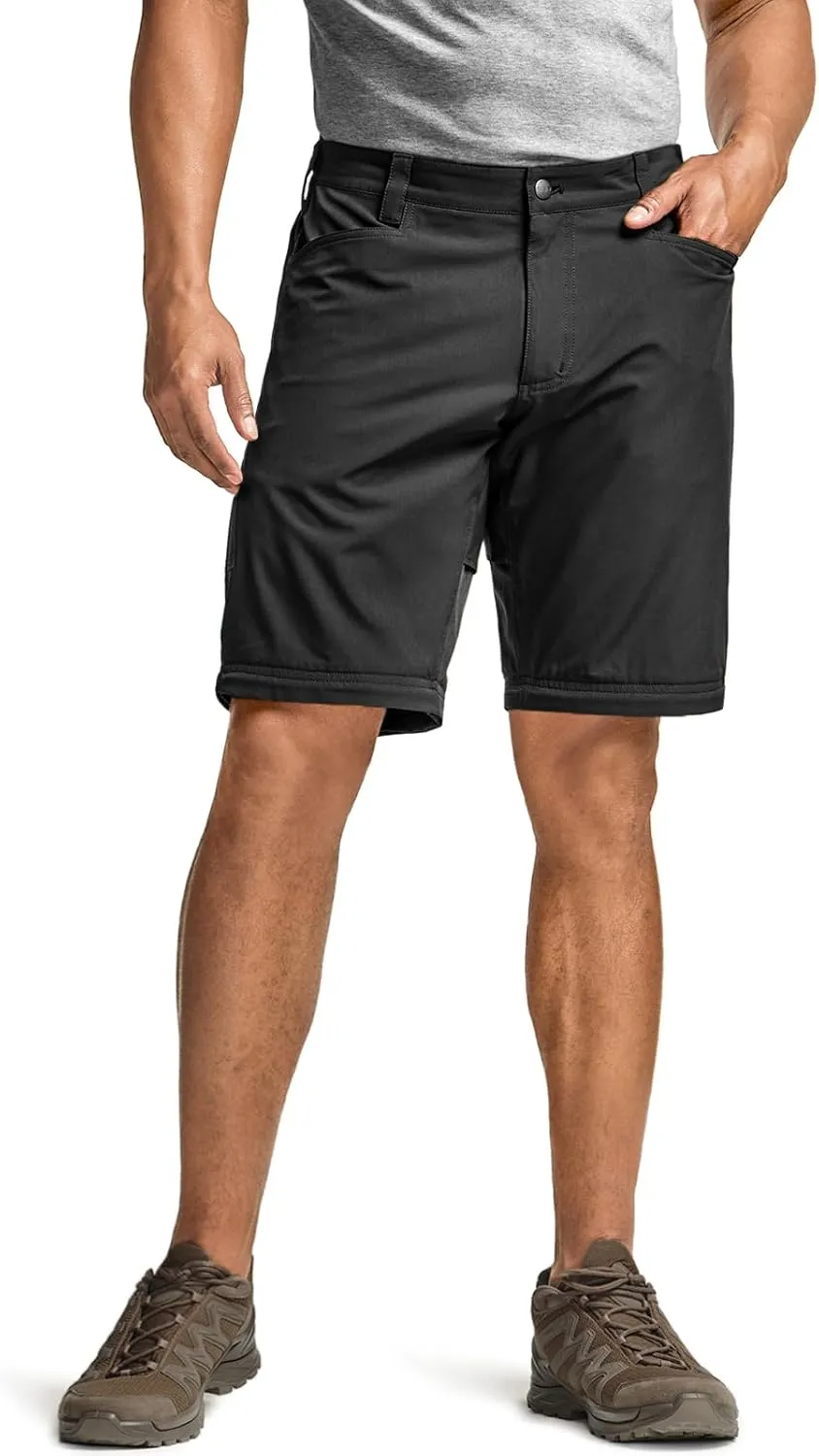 CQR Men's Convertible Cargo Tactical Pants, Water Resistant Outdoor Hiking Pants, Zip Off Lightweight Stretch Work Pants