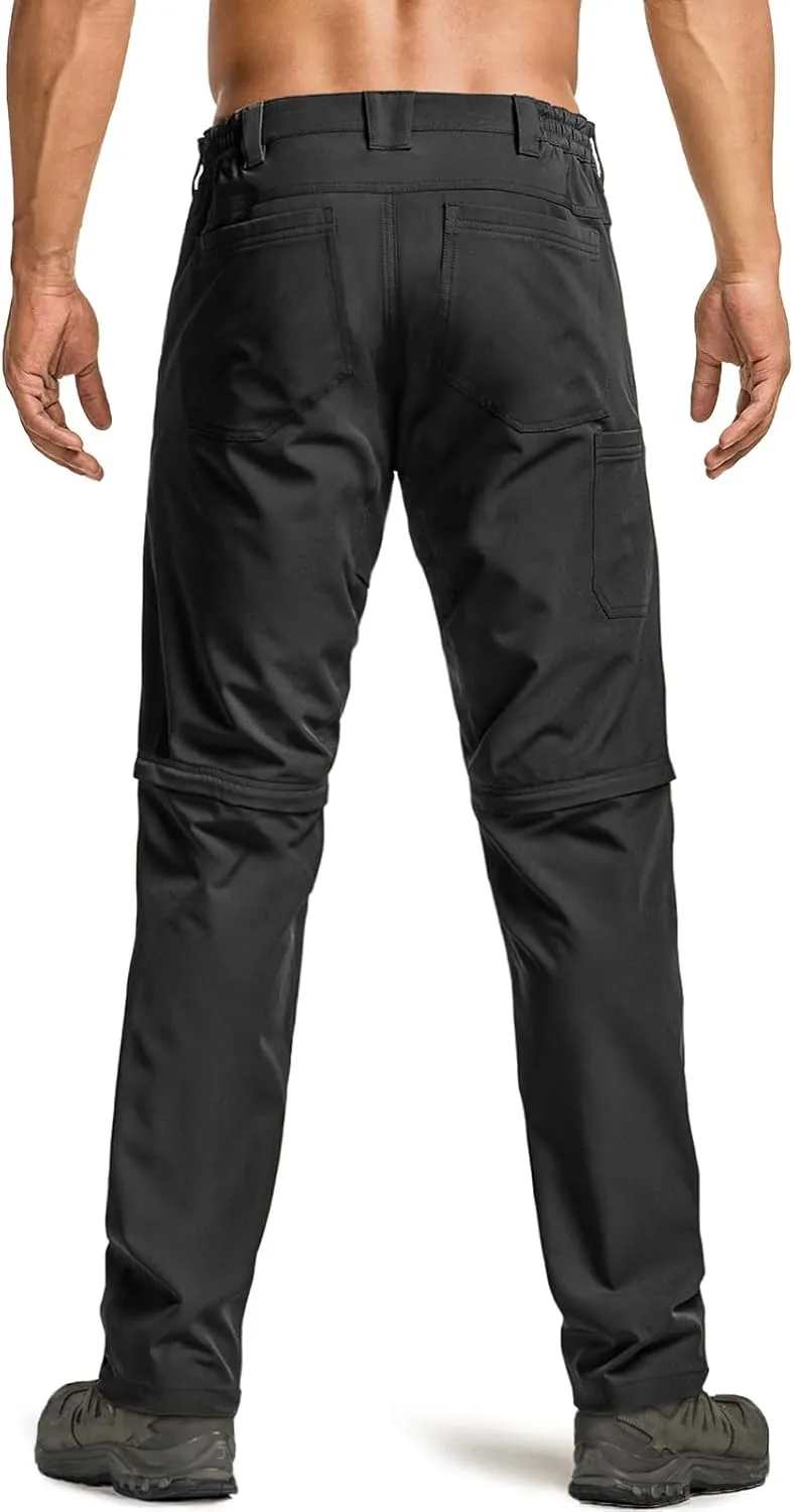CQR Men's Convertible Cargo Tactical Pants, Water Resistant Outdoor Hiking Pants, Zip Off Lightweight Stretch Work Pants