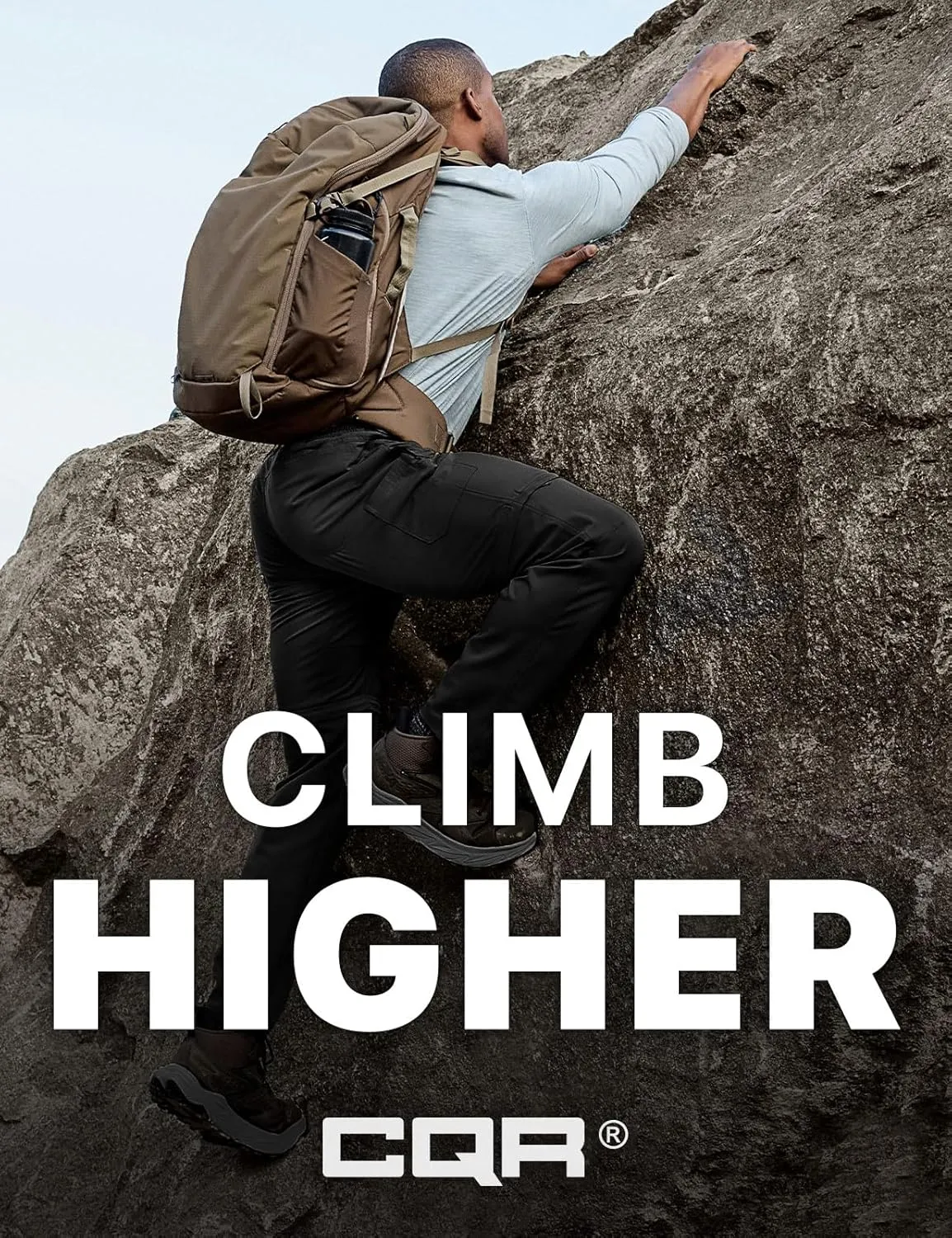 CQR Men's Convertible Cargo Tactical Pants, Water Resistant Outdoor Hiking Pants, Zip Off Lightweight Stretch Work Pants