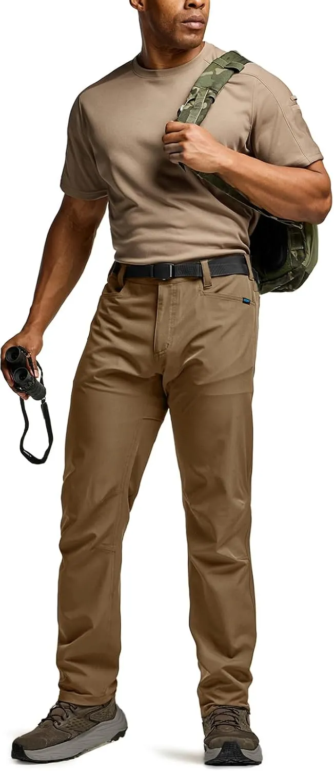 CQR Men's Quick Dry Tactical Pants, Water Resistant Outdoor Pants, Lightweight Stretch Cargo Work Hiking Pants