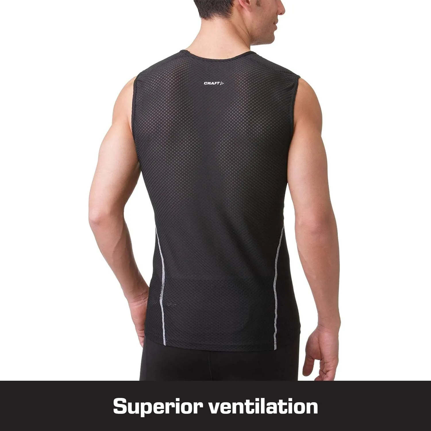 Craft Men’s Cool Mesh Superlight Summer Baselayer Sleeveless Tee- for Superior Ventilation