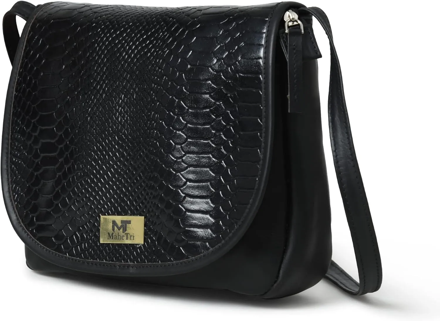 Cross body Leather Bag Croco Leather Shoulder Satchel Handmade Bag for Women and Girls, Gift For Her