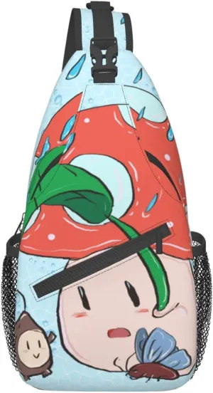 Cross chest bag diagonally Sunflower seeds and mushroom Prints Suitable For Men And Women outdoor hiking Daily travel Long and short trips